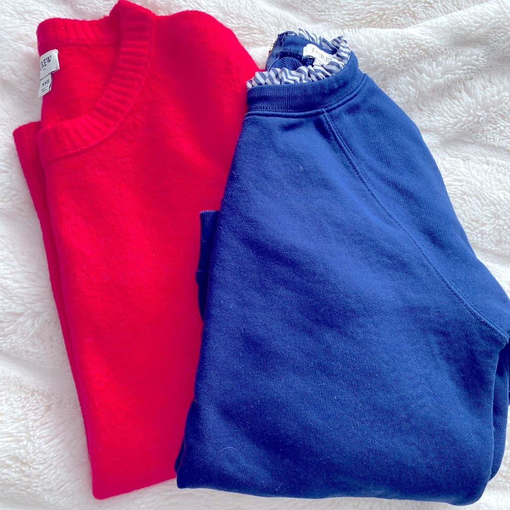 J Crew sweatshirt and sweater